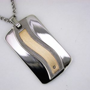 STAINLESS STEEL & 14K PENDANT
