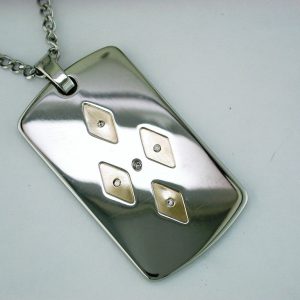 STAINLESS STEEL & 14K PENDANT