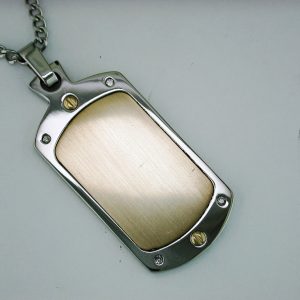 STAINLESS STEEL & 14K PENDANT