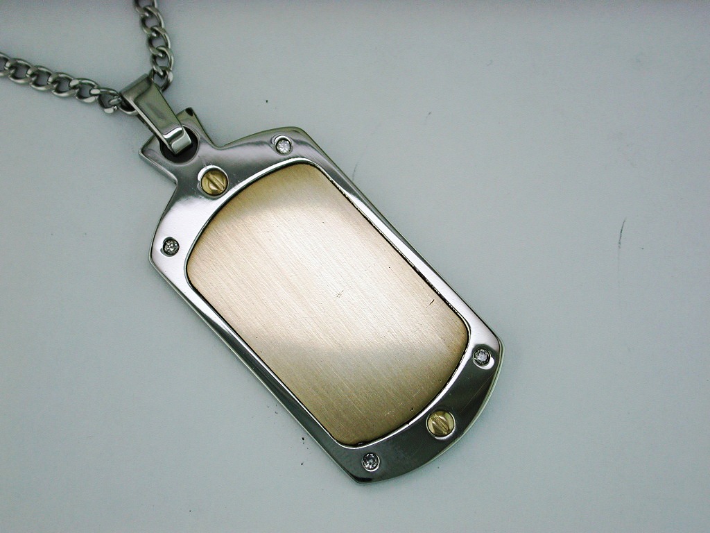 STAINLESS STEEL & 14K PENDANT