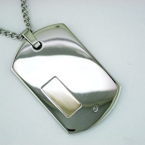 STAINLESS STEEL & 14K PENDANT