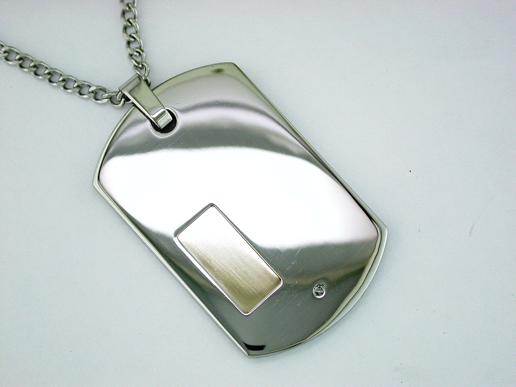 STAINLESS STEEL & 14K PENDANT