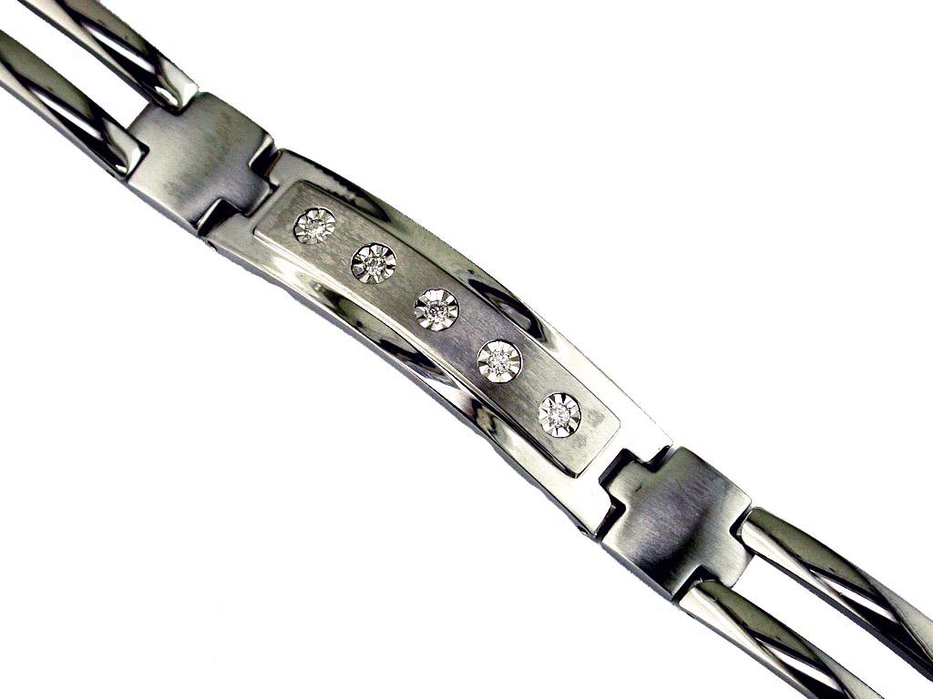 STAINLESS STEEL & 14K BRACELET