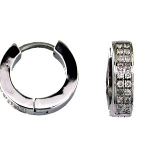 S. STEEL DIAMOND EARRING