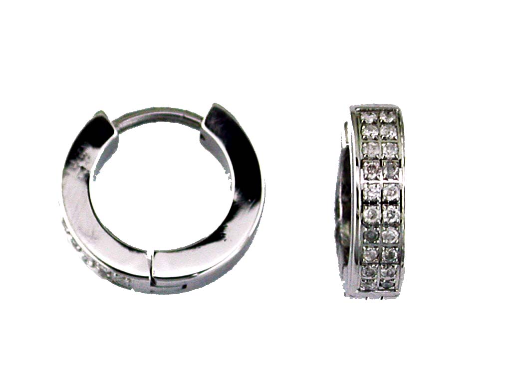 S. STEEL DIAMOND EARRING