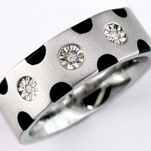 MEN’S DIAMOND & S. STEEL RING
