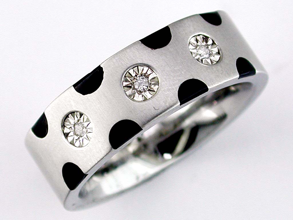 MEN'S DIAMOND & S. STEEL RING