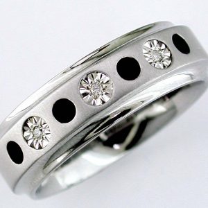 MEN’S DIAMOND & S. STEEL RING