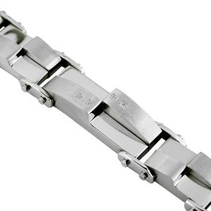 STAINLESS STEEL & DIA BRACELET