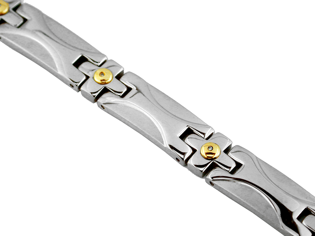 STAINLESS STEEL & 14K BRACELET