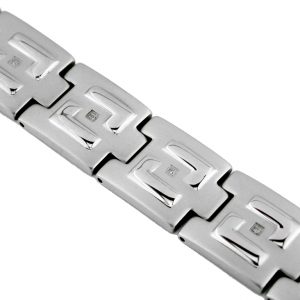 STAINLESS STEEL & DIA BRACELET