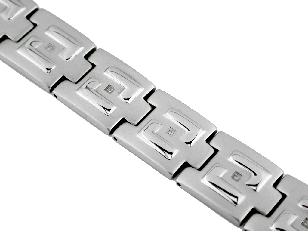 STAINLESS STEEL & DIA BRACELET