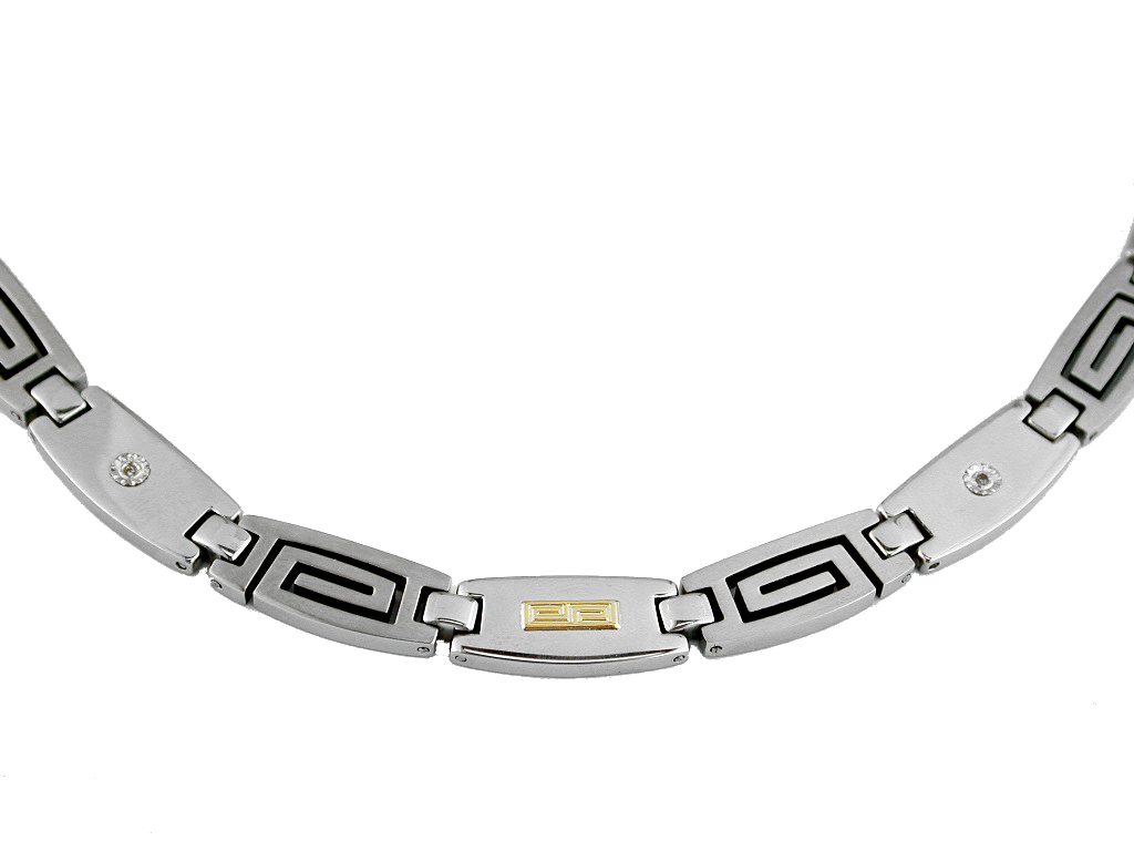 STAINLESS STEEL & 14K NECKLACE
