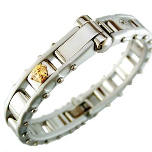 STAINLESS STEEL & 14K BANGLE