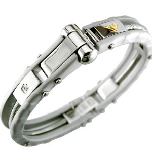 STAINLESS STEEL & 14K BANGLE