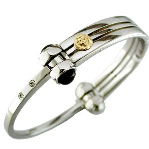 STAINLESS STEEL & 14K BANGLE