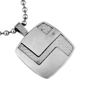 STAINLESS STEEL & DIA PENDANT