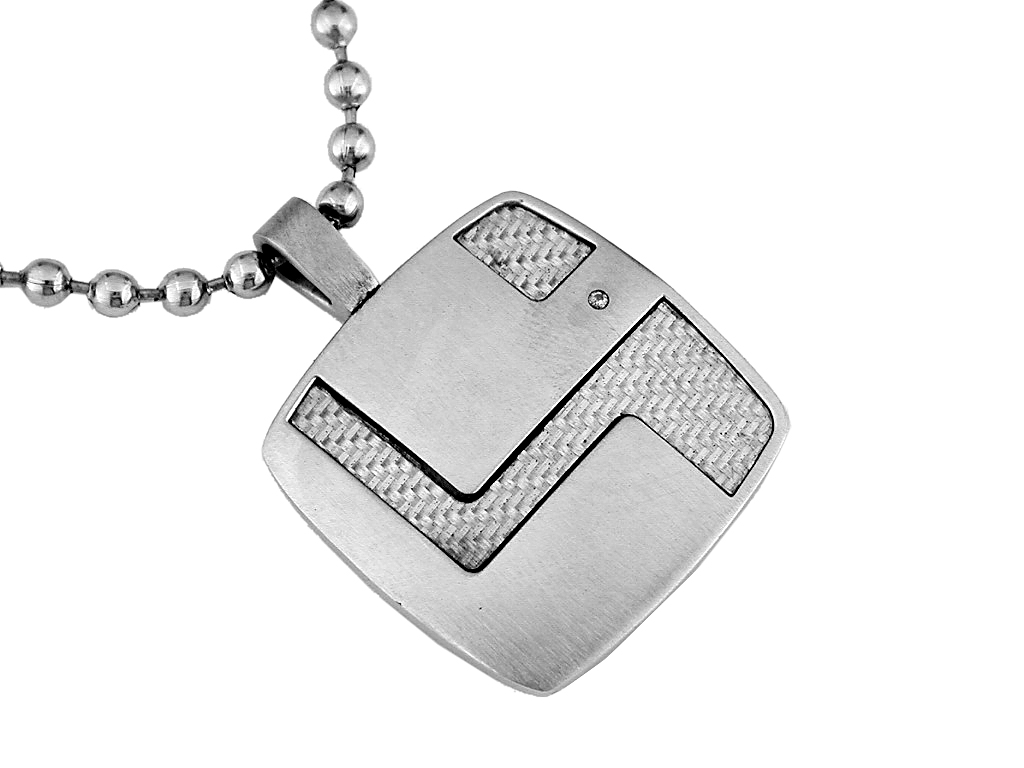 STAINLESS STEEL & DIA PENDANT
