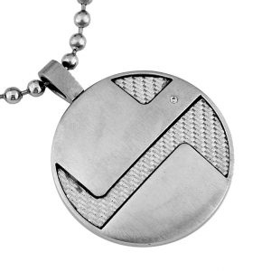 STAINLESS STEEL & DIA PENDANT