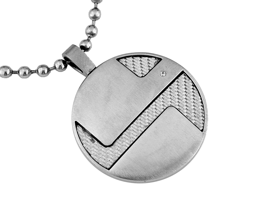 STAINLESS STEEL & DIA PENDANT