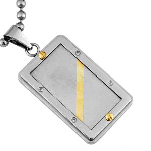 STAINLESS STEEL & 14K PENDANT