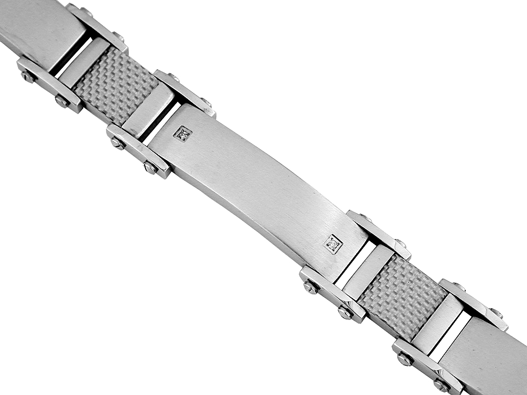 STAINLESS STEEL & DIA BRACELET