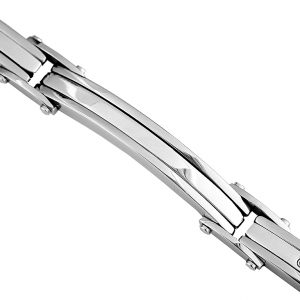 STAINLESS STEEL & DIA BRACELET