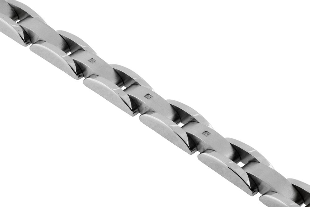 STAINLESS STEEL & DIA BRACELET