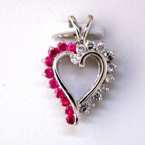 RUBY & DIA HEART PENDANT