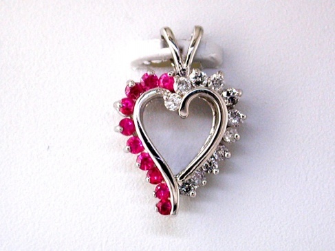 RUBY & DIA HEART PENDANT