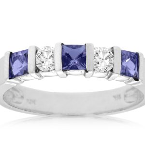 TANZANITE & DIAMOND BAND