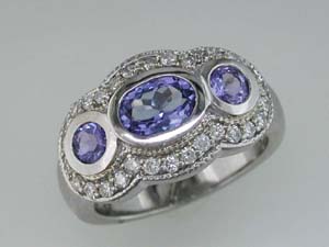 TANZANITE & DIAMOND RING