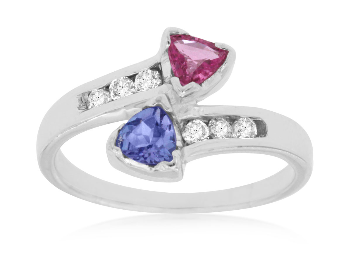 TANZANITE & PINK SAPPHIRE RING