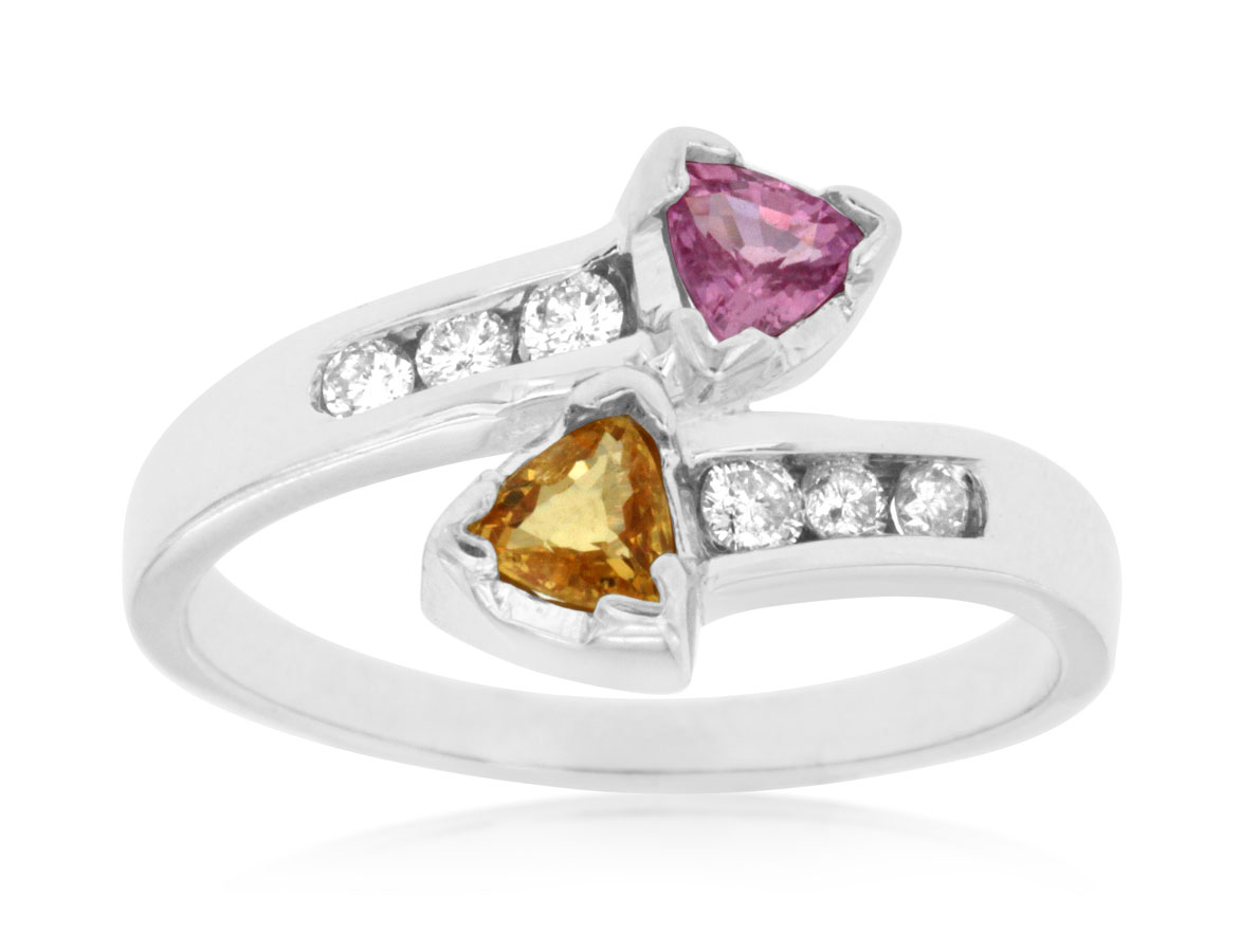 PINK & YELLOW 'SP' DIA' RING