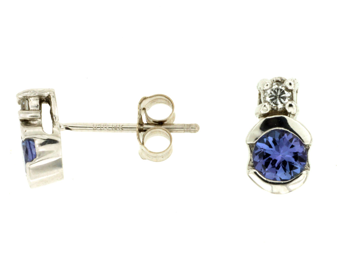 TANZANITE & DIAMOND EARRING