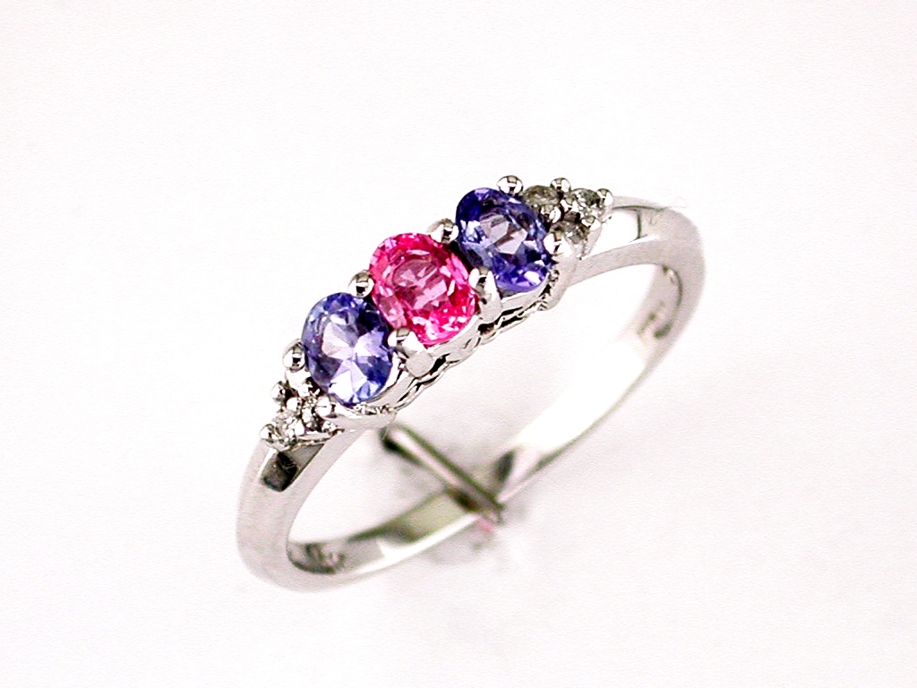 TANZANITE & PINK SAPPHIRE RING