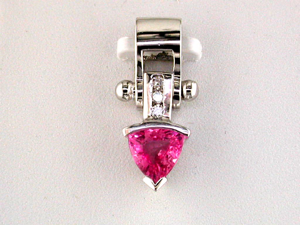DIAMOND &PINK SAPPHIRE PENDANT