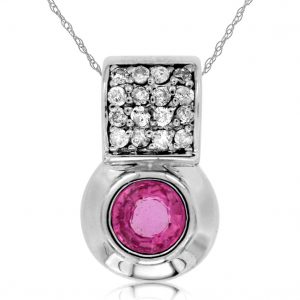 DIAMOND &PINK SAPPHIRE PENDANT