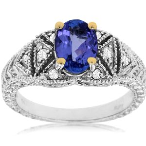 TANZANITE & DIAMOND RING