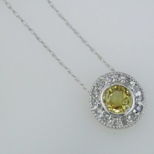 YELLOW SP & DIAMOND NECKLACE