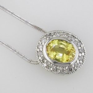 YELLOW SP & DIAMOND PENDANT