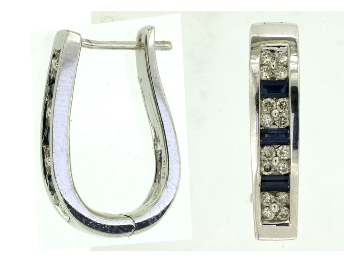 SAPPHIRE & DIAMOND EARRING