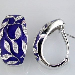 DIAMOND & ENAMEL EARRING