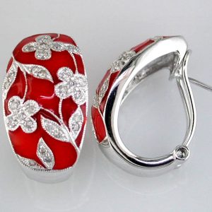 DIAMOND & ENAMEL EARRING