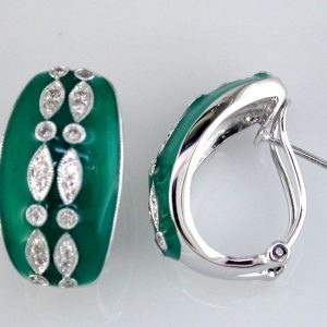 DIAMOND & ENAMEL EARRING