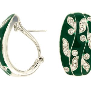 DIAMOND & ENAMEL EARRING