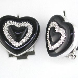 ONYX & DIAMOND EARRING