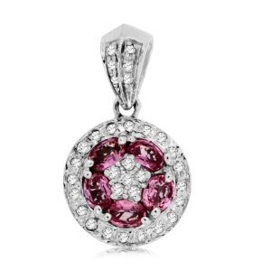 DIAMOND &PINK SAPPHIRE PENDANT