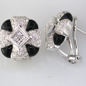 ONYX & DIAMOND EARRING