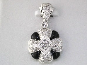 ONYX & DIAMOND PENDANT
